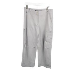 ISDA & CO 100% Silk Cropped Cargo Pants Grey Size 12